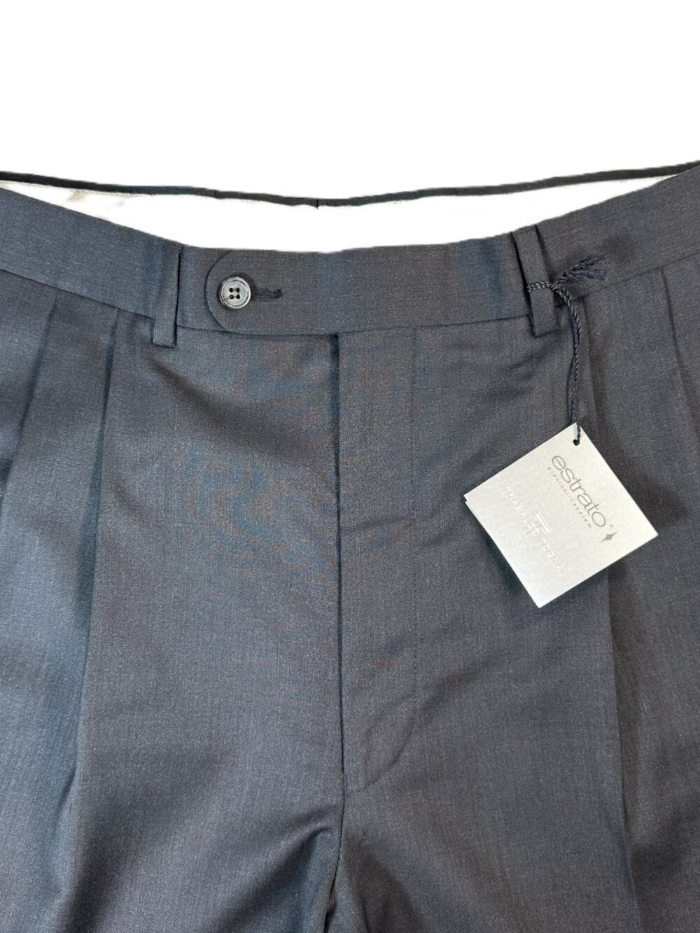 NEW Jack Victor Estrato Super 110's Wool Pleated Dress Pants 32R Black Unhemmed